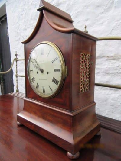 Georgian mahogany pagoda top double fusee bracket clock 18th Cent Antique Clocks 6