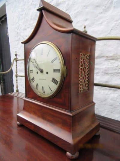Georgian mahogany pagoda top double fusee bracket clock - Image 4