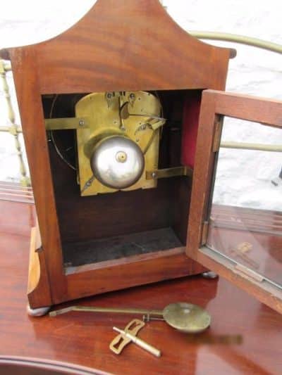 Georgian mahogany pagoda top double fusee bracket clock - Image 5