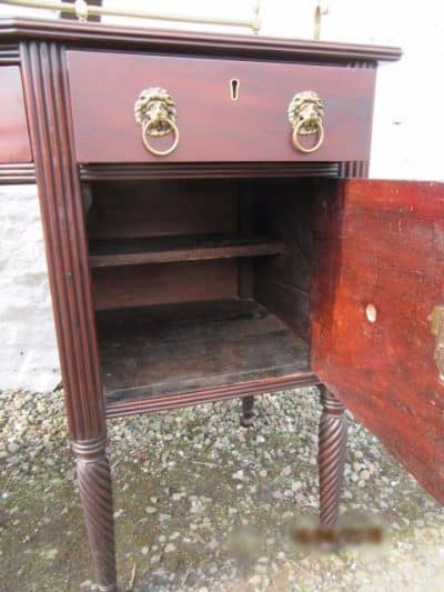 Important H Mower & Stephenson Georgian mahogany brass gallery mahogany sideboard 18th Cent Antique Sideboards, Dressers. 12