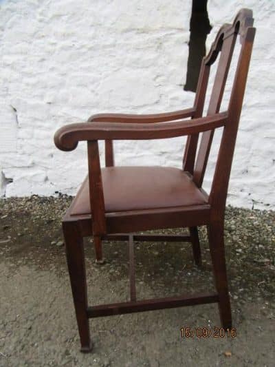 SOLD Pr Victorian oak Queen Ann style carver chairs 19th century Antique Chairs 5