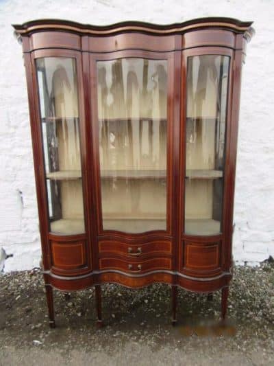 SOLD Edwardian serpentine mahogany display cabinet. Antiques Scotland Antique Cabinets 4