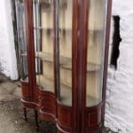 SOLD Edwardian serpentine mahogany display cabinet. Antiques Scotland Antique Cabinets