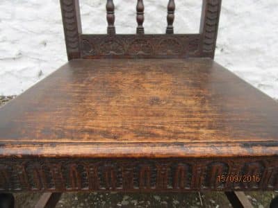 SOLD Victorian oak wainscot armchair chair 19th century Antique Chairs 6