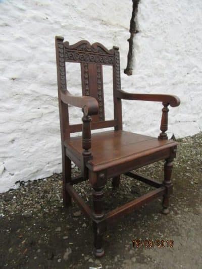 SOLD Victorian carved oak wainscot chair 19th century Antique Chairs 5