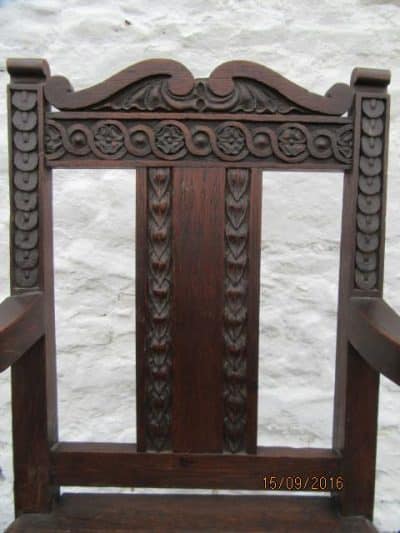 SOLD Victorian carved oak wainscot chair - Image 4