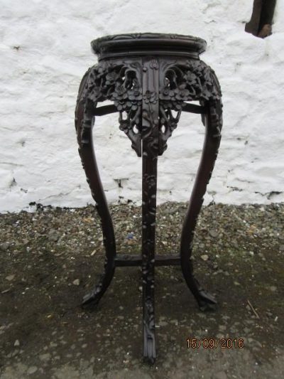 SOLD Victorian marble top chinese rosewood stand 19th century Antique Furniture 3