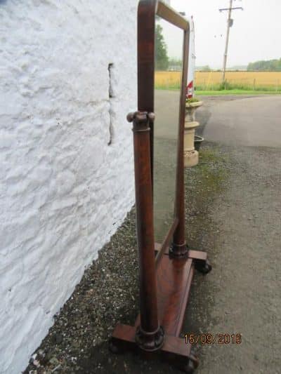 William IV mahogany cheval mirror - Image 3
