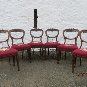 Set six carved rosewood balloon back dining chairs Antiques Scotland Antique Chairs