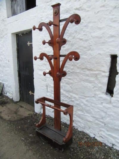 Victorian mahogany hat and coat stand 19th century Antique Furniture 4