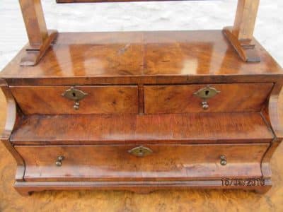 Georgian burr walnut dressing mirror 18th Cent Bedroom Antiques 5