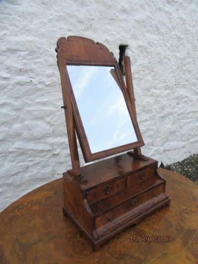 Georgian burr walnut dressing mirror 18th Cent Bedroom Antiques 4