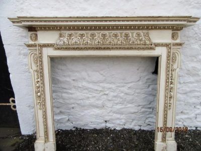 SOLD Regency pine-gesso fire surround