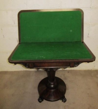William 1V rosewood foldover card table. - Image 2