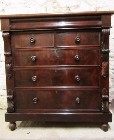 SOLD Scottish Victorian mahogany chest of drawers 19th century Antique Chest Of Drawers 3