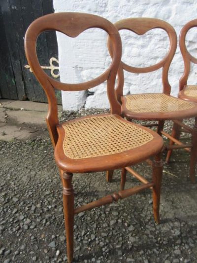 SOLD Set of six Victorian bergaire seated parlour chairs - Image 3