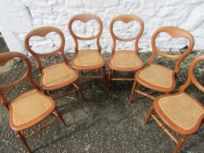 SOLD Set of six Victorian bergaire seated parlour chairs - Image 2