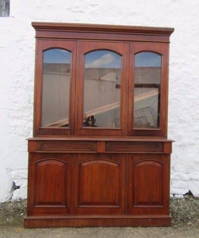 Victorian three door mahogany library bookcase