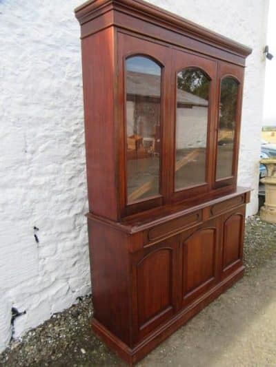 Victorian three door mahogany library bookcase 19th century Antique Bookcases 4