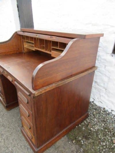 SOLD Victorian oak rolltop desk 19th century Antique Desks 5