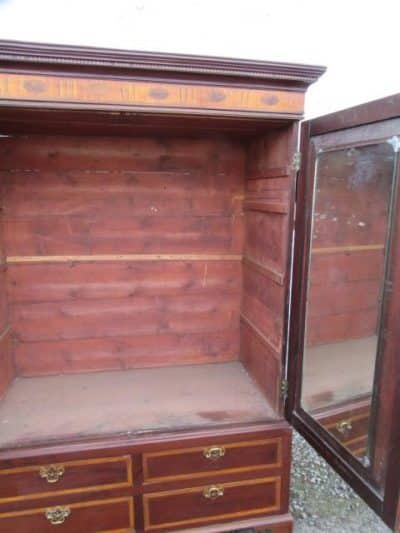 SOLD Georgian inlaid mahogany linen press 18th Cent Antique Wardrobes 7