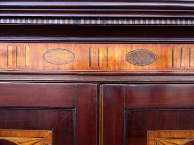 SOLD Georgian inlaid mahogany linen press - Image 3