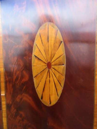 SOLD Georgian inlaid mahogany linen press - Image 4