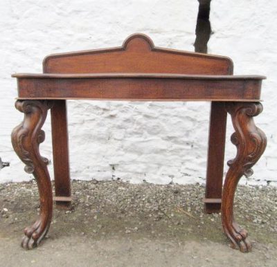 Victorian carved oak console table.