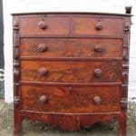 SOLD William IV bowfront figured mahogany chest of two over three drawers 19th century Antique Chest Of Drawers