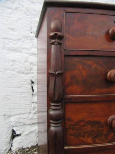 SOLD William IV bowfront figured mahogany chest of two over three drawers - Image 2