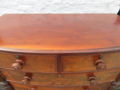 SOLD William IV bowfront figured mahogany chest of two over three drawers 19th century Antique Chest Of Drawers 7