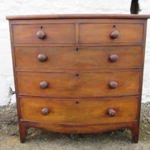 SOLD Victorian bow front mahogany chest 19th century Antique Chest Of Drawers