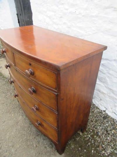 SOLD Victorian bow front mahogany chest 19th century Antique Chest Of Drawers 4