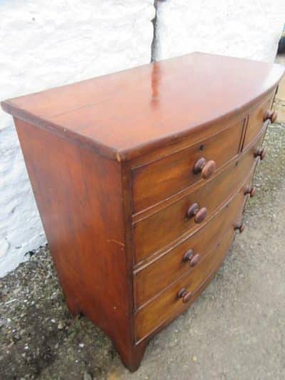 SOLD Victorian bow front mahogany chest 19th century Antique Chest Of Drawers 5