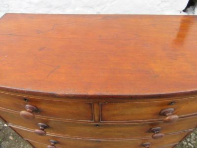 SOLD Victorian bow front mahogany chest 19th century Antique Chest Of Drawers 6