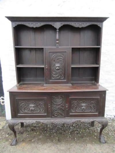SOLD Victorian carved oak dresser