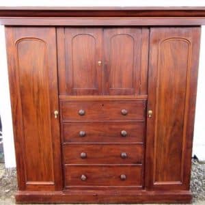 SOLD Victorian combination mahogany wardrobe. 19th century Antique Furniture