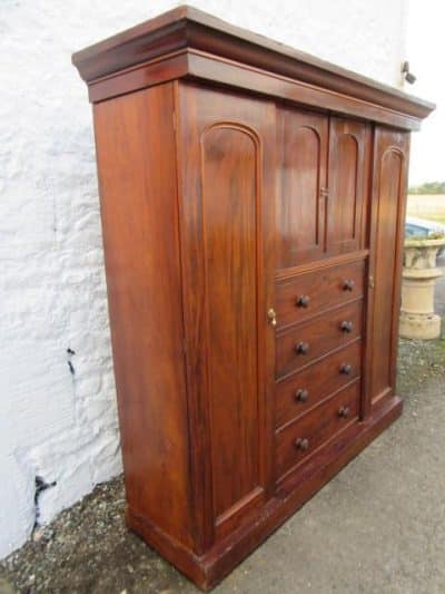 SOLD Victorian combination mahogany wardrobe. - Image 3