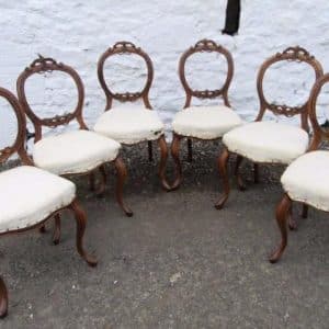 Set of Victorian carved walnut balloon back dining chairs. Antiques Scotland Antique Chairs