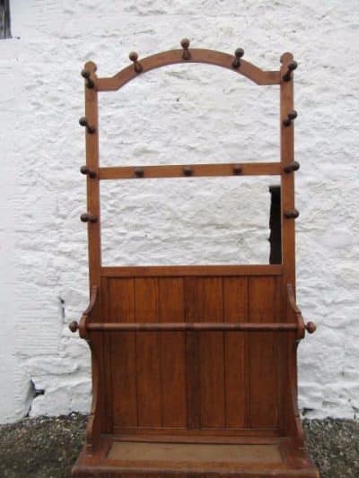 SOLD Victorian oak hall hat and coat stand 19th century Antique Furniture 4