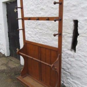 SOLD Victorian oak hall hat and coat stand 19th century Antique Furniture