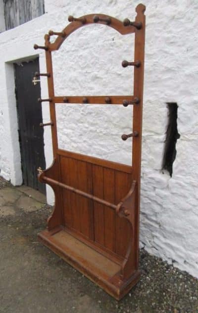 SOLD Victorian oak hall hat and coat stand
