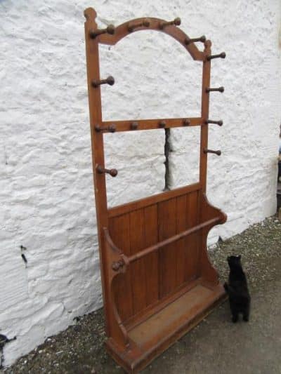 SOLD Victorian oak hall hat and coat stand 19th century Antique Furniture 5