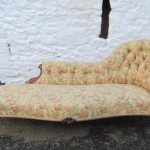 SOLD Victorian rosewood framed chaise lounge. 19th century Antique Chairs