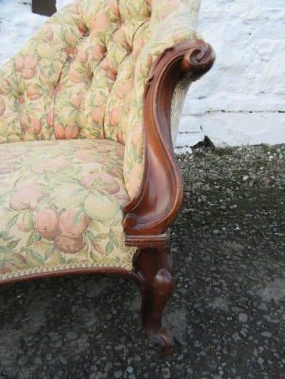 SOLD Victorian rosewood framed chaise lounge. 19th century Antique Chairs 4