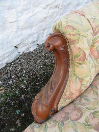 SOLD Victorian rosewood framed chaise lounge. - Image 4