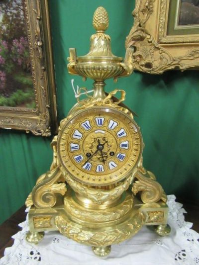 French gilt bronze mantel clock by S.Marti - Image 5