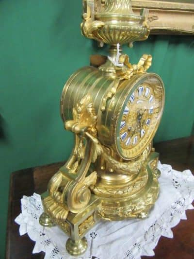 French gilt bronze mantel clock by S.Marti 19th century Antique Clocks 4