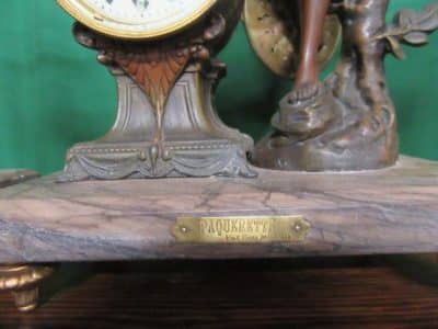 SOLD Early 20th cent French Art Nouveau spelter clock set Andrew Christie Antique Art 6