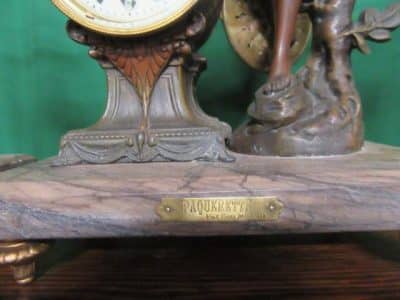 SOLD Early 20th cent French Art Nouveau spelter clock set - Image 4